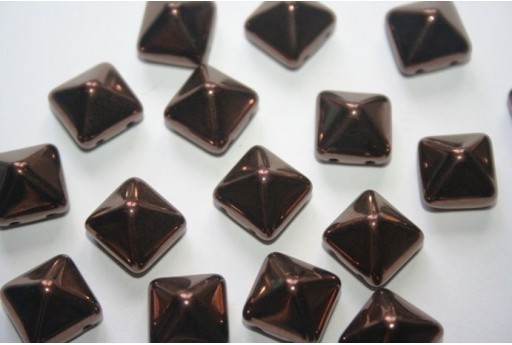 Perline Pyramid 12X12mm, 5Pz., Jet Bronze Col.14415