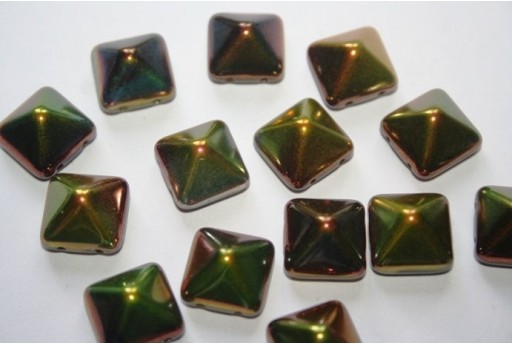 Perline Pyramid 12X12mm, 5Pz., Magic Green Col.95400