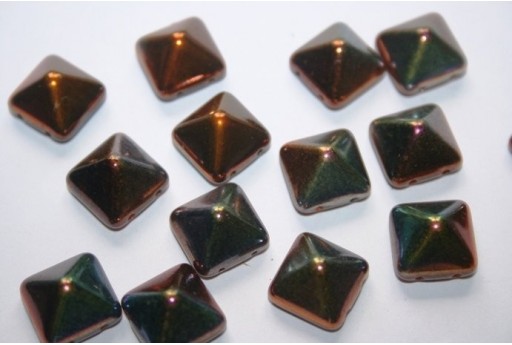20 Perline Pyramid 6x6mm Lila Vega Luster Col.15726