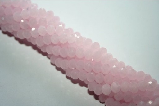 Perline Vetro Rondella Sfaccettata Rose 6x4mm - 90pz