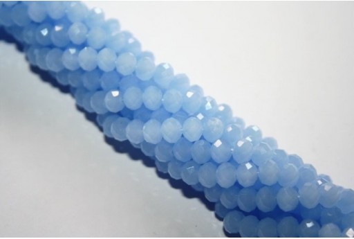 Perline Vetro Rondella Sfaccettata Cornflower Blue 6x4mm - 90pz