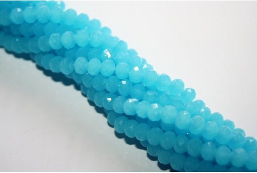 Chinese Crystal Beads Faceted Rondelle Aquamarine 6x4mm - 90pcs