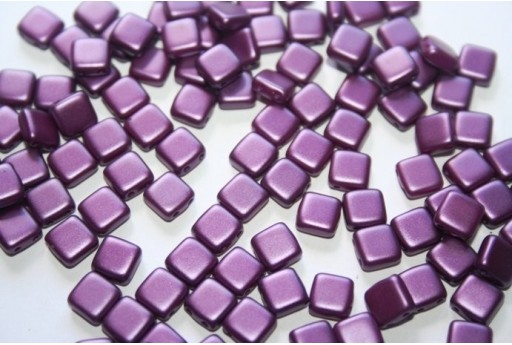 Perline Tile 6mm, 50Pz., Purple Pearl Col.25032AL