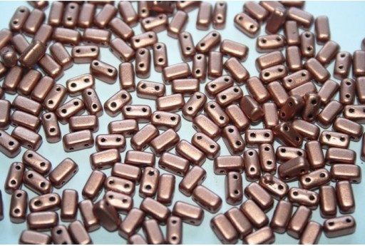Perline Bricks CzechMates 3x6mm, 50Pz., Matte Metallic Copper Col.K0177JT