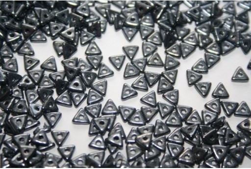 Perline Tri-Bead 4mm, 5gr., Jet Hematite Col.14400