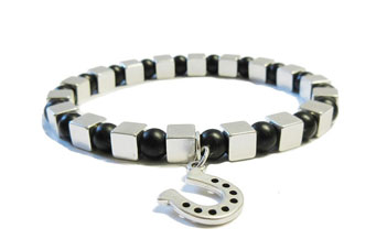 Bracciale con Onice Opaco e cubi Zama